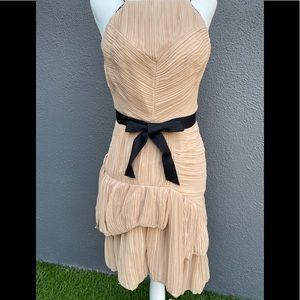 NWT Robert Rodriguez nude/blush pleated dress.